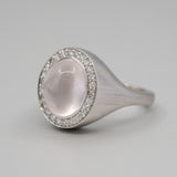 Corvus Rose Quartz and Diamond Ring