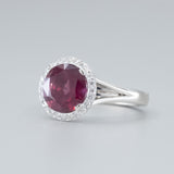 'Sitara' Ring with Rhodolite Garnet in Platinum