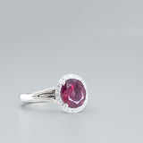 'Sitara' Ring with Rhodolite Garnet in Platinum