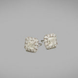 'Valentin' Earrings with Asscher Cut Diamonds set in White Gold