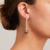 ‘Caelum’ Tahitian Keshi Pearl and Diamond Earrings