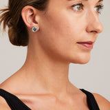 'Corvus' Aquamarine and Diamond Stud Earrings