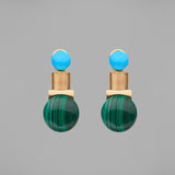 'Dorado' Turquoise & Malachite Earrings