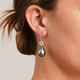 'Hollywood' Tahitian Pearl Earrings in White Gold