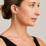 'Line' Diamond Earrings in Yellow Gold