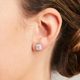 'Valentin' Earrings with Asscher Cut Diamonds set in White Gold