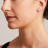 'Valentin' Earrings with Asscher Cut Diamonds set in White Gold