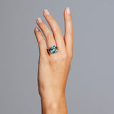 'Bundova' Aquamarine & Rubelite Ring