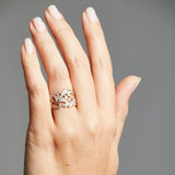 'Fleur de Lys' Diamond Ring in Rose Gold