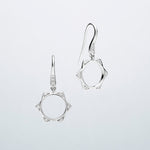 'BUNDA Star' Diamond Earrings in 18ct white gold. A pair of BUNDA Star diamond earrings in 18 carat white gold, featuring bead set, round brilliant cut diamonds on each point of the star, fitted with a thread-set diamond hook.