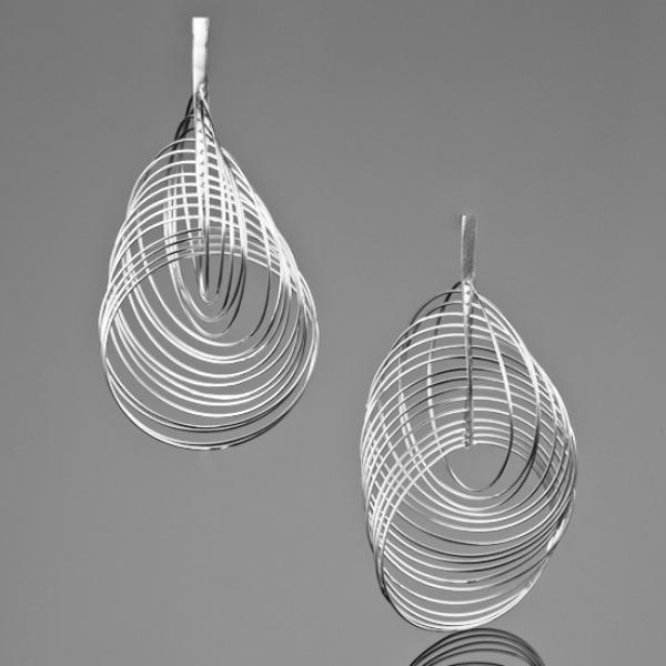 A BUNDA ’Sundance' Silver Earrings Finished in Polished Silver