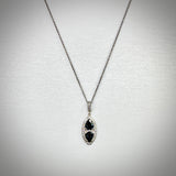 'Valentin' Sapphire & Diamond Pendant in Platinum