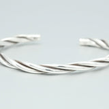 'Twisted' Silver Cuff Bangle