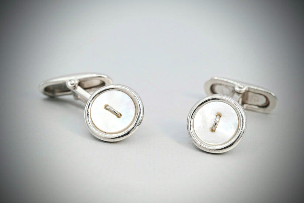 'Marcello' Mother of Pearl Button Cufflink