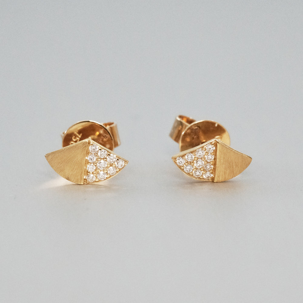 
                      
                        'Apus' Wedge Diamond Stud Earrings in Yellow Gold
                      
                    