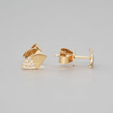 'Apus' Wedge Diamond Stud Earrings in Yellow Gold