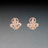'Fleur De Lys' Earrings in Rose Gold