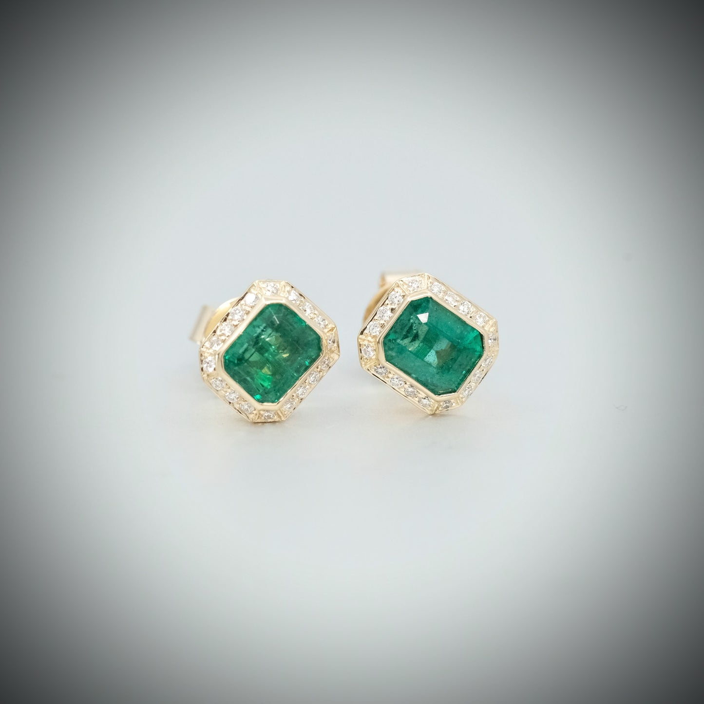 'Corvus' Emerald and Diamond Earrings