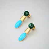 'Dorado' Malachite & Turquoise Earrings