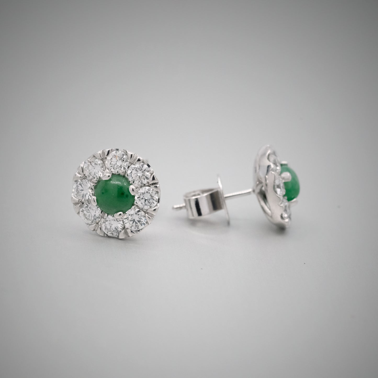 'Valentin' Jade and Diamond Earrings