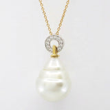 'Hollywood' Cultured South Sea Pearl and Diamond Pendant
