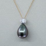 Seren Tahitian and Diamond pearl pendant
