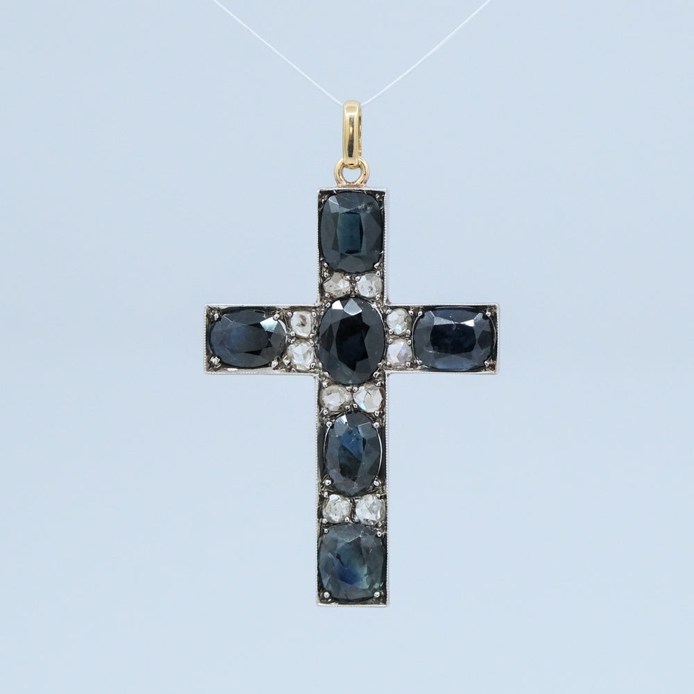 
                      
                        Sapphire and Diamond Cross Pendant
                      
                    