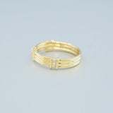 Bundova Three Ribbed Diamond Ring