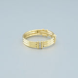 Bundova Three Ribbed Diamond Ring