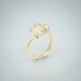 'Lyra' Ring in Yellow Gold set with yellow diamonds