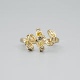 'Lyra' Ring in Yellow Gold set with yellow diamonds