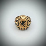 Sterling Silver Signet ring, gold finish