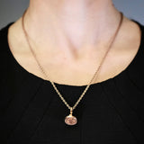 Victorian style sterling silver Fob seal on chain, rose finish
