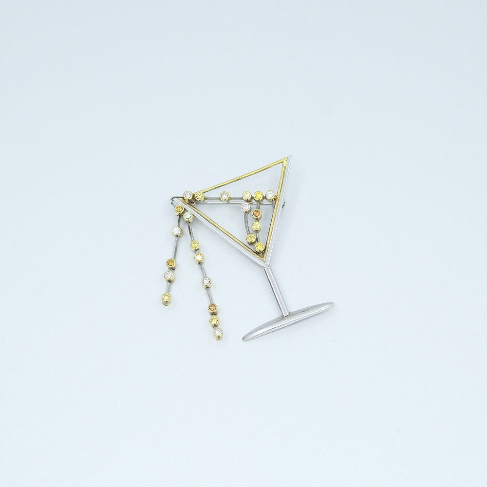 
                      
                        'Couture' Argyle Fancy Coloured Diamond 'Martini' Brooch in Platinum and 18ct Yellow Gold
                      
                    