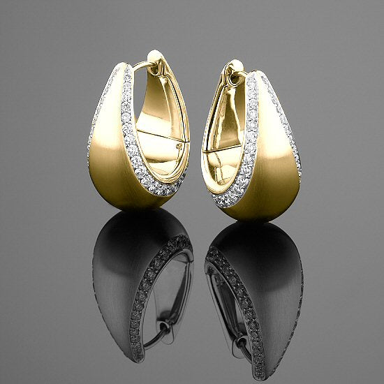 
                      
                        'Bundova' Diamond Clip Earrings in Yellow Gold
                      
                    