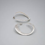 'Scoria' Brushed Black Silver Earrings