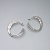 'Scoria' Brushed Black Silver Earrings