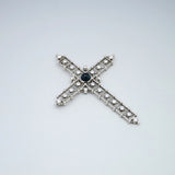 'Cross' Sapphire and Diamond Pendant