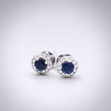 'Valentin' Blue Sapphire and Diamond Earrings