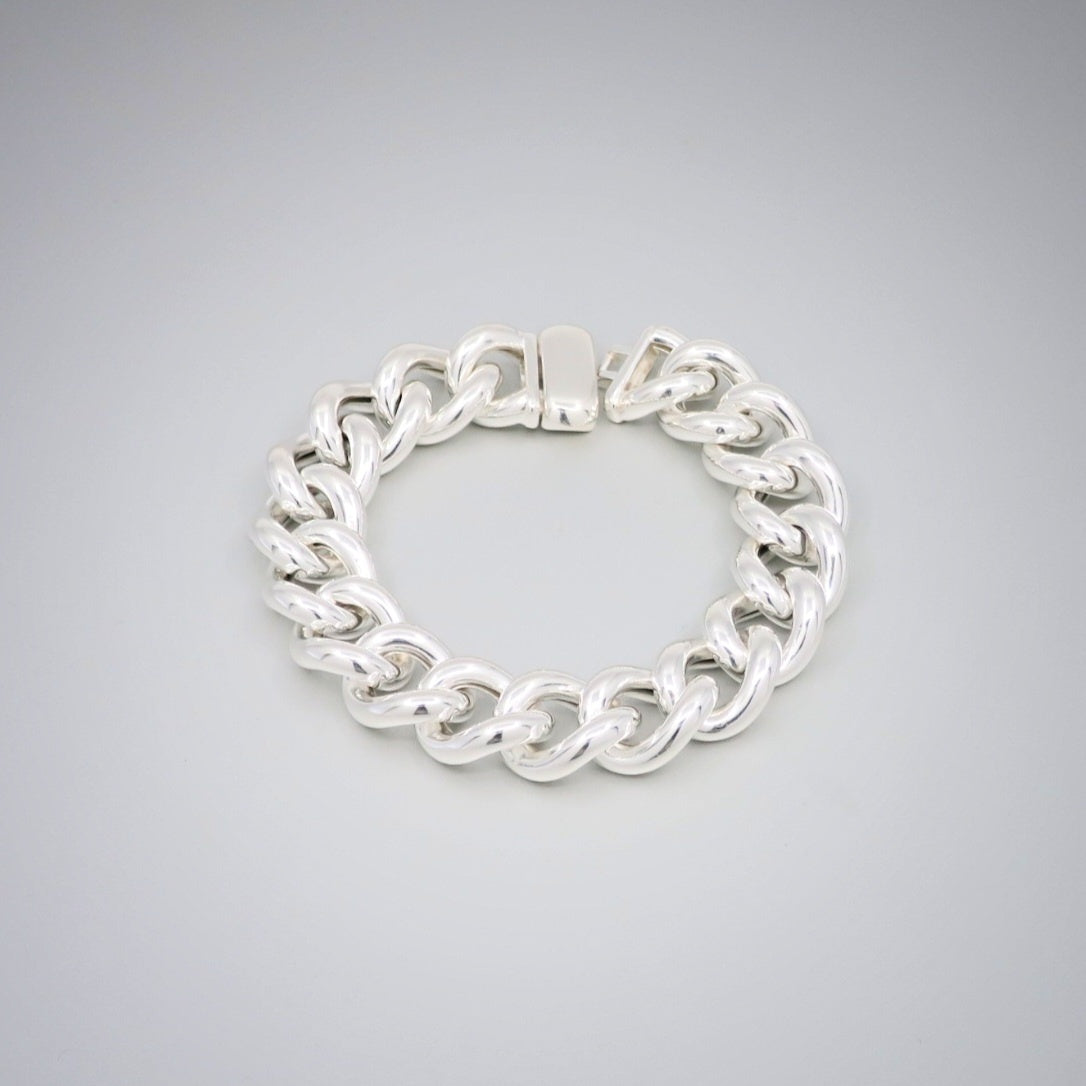 Marcello Small Curb Link Bracelet in Silver