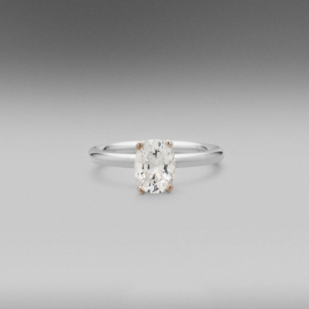 B Solitaire Diamond Ring