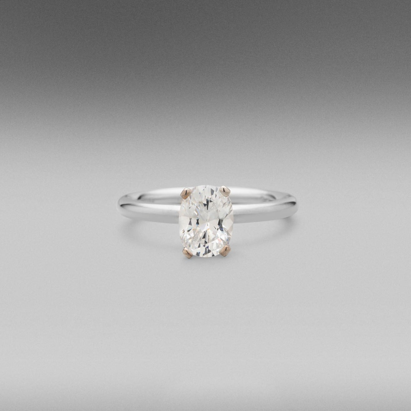 B Solitaire Diamond Ring