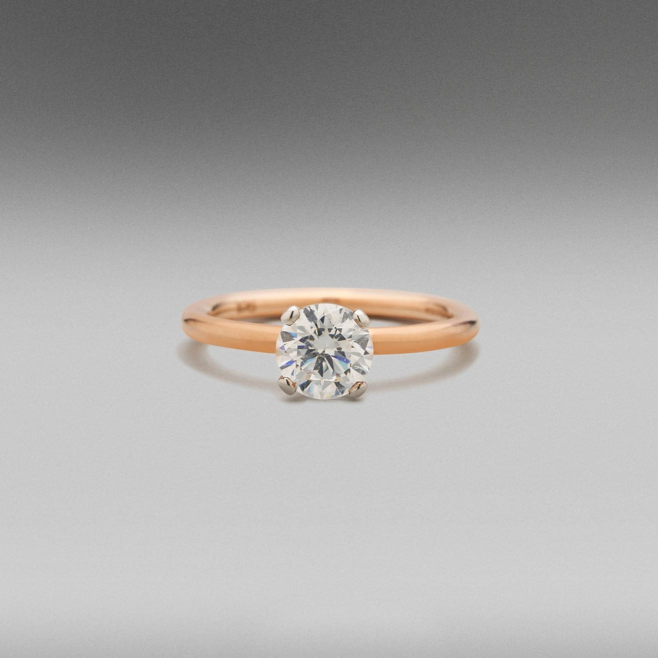 B Solitaire Diamond Ring