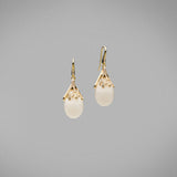 Solandra white coral and Diamond drop earrings