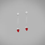 Bundova Strawberry Coral and Diamond Earrings