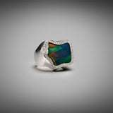 Corvus 10.16cts Black Opal and Diamond Ring