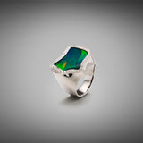 Corvus 10.16cts Black Opal and Diamond Ring