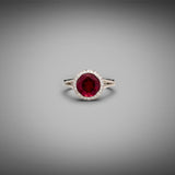 'Sitara' Ring with Rhodolite Garnet in Platinum