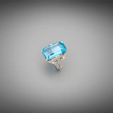 Aquamarine and Diamond Ring