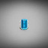 Aquamarine and Diamond Ring